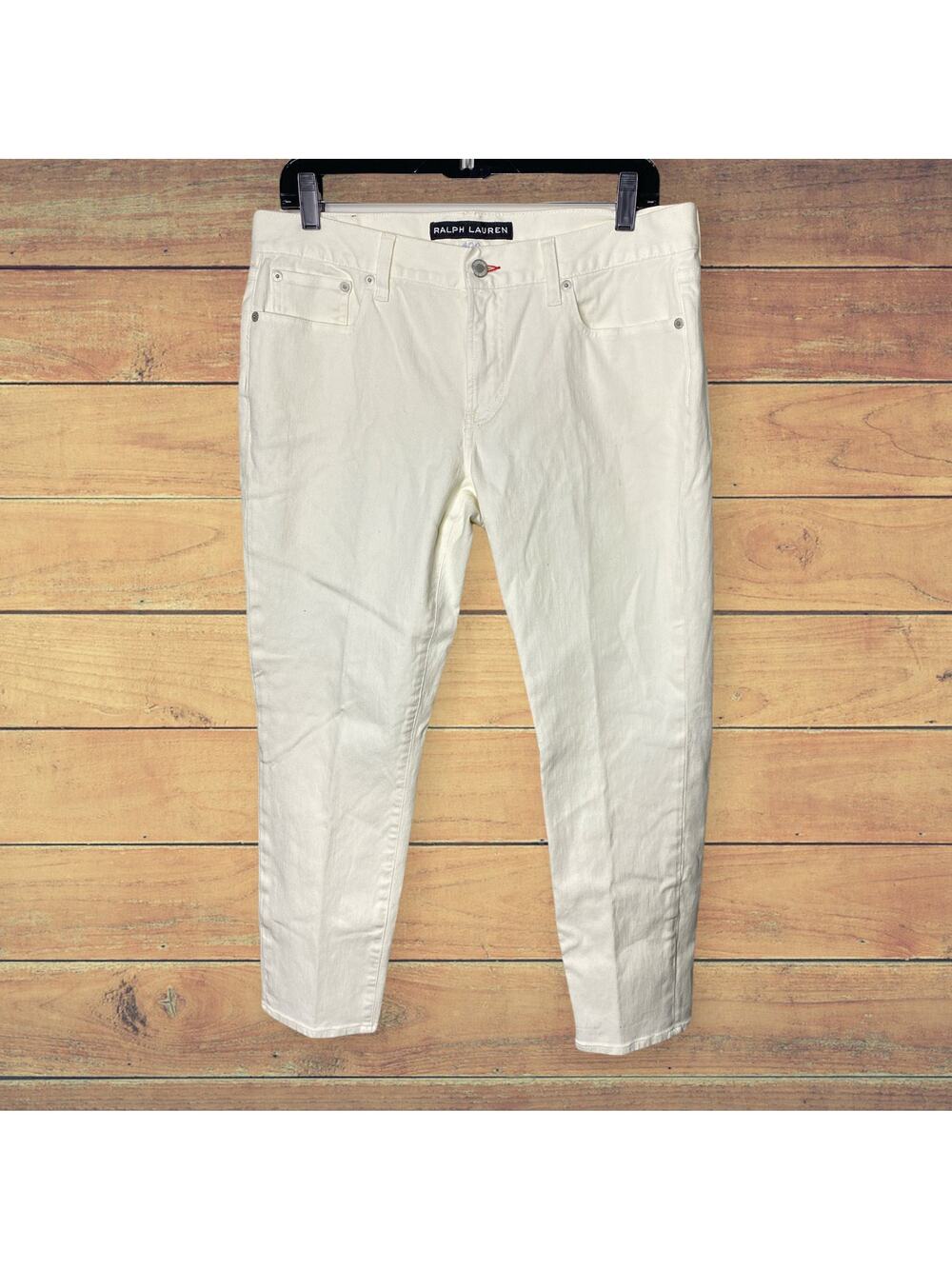 Ralph Lauren 400 Black Label off white skinny jeans